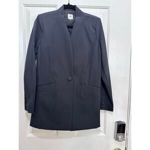 Cabi #4119 Black Career One Button Ponte Knit Dinner Blazer Jacket Size 10